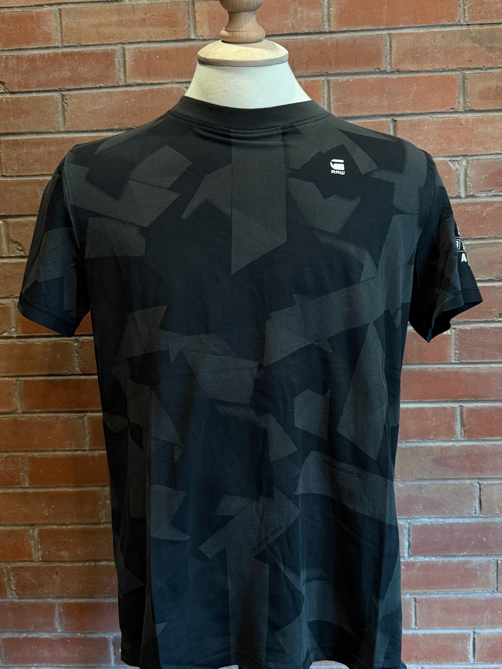 G-Star Black Geometric Crew Neck Short Sleeve Tee